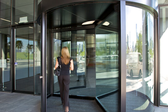 Revolving Doors with Custom Lighting Features